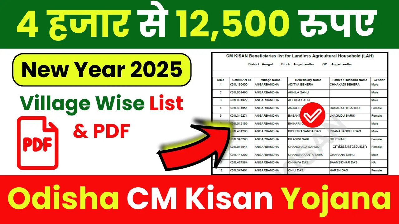 Odisha CM Kisan Yojana List Village Wise